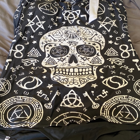Hot topic sugar skull one piece bathing suit. - Picture 2 of 2